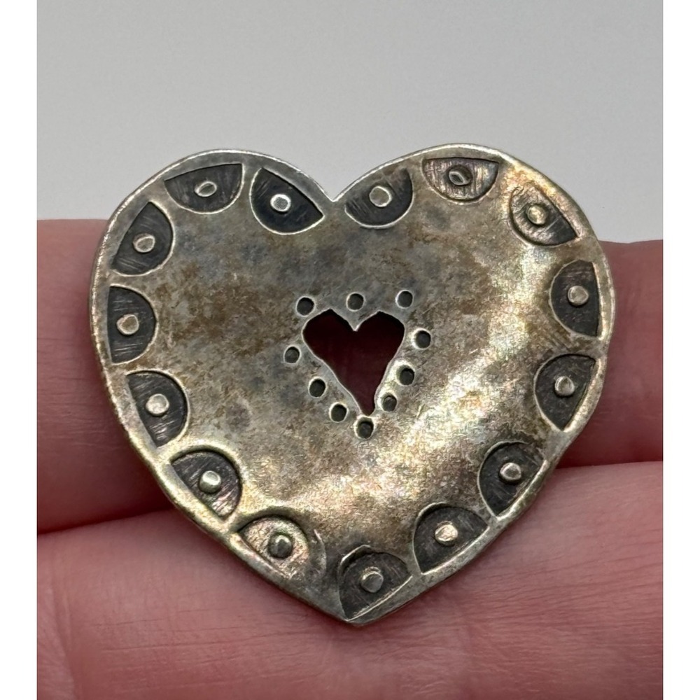 Vintage Monaco Designs Sterling Silver Heart Brooch Pin